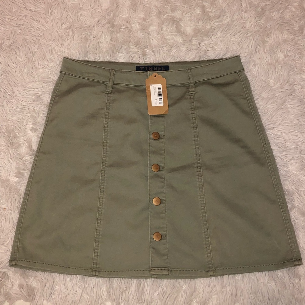 Olive Green Mini Skirt